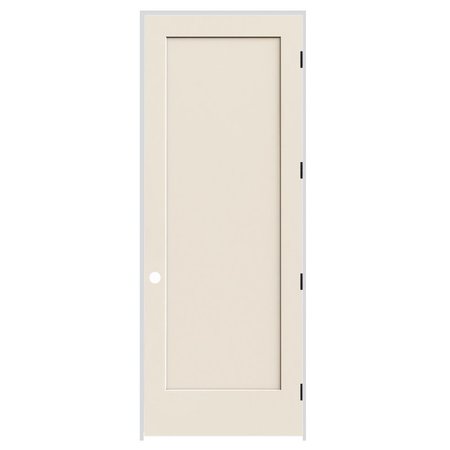 CODEL DOORS 24" x 96" x 1-3/8" Primed 1-Panel Madison Molded Hollow Core 4-9/16" LH Prehung Door w/Black Hinges 2080MHCMADLH1D4916